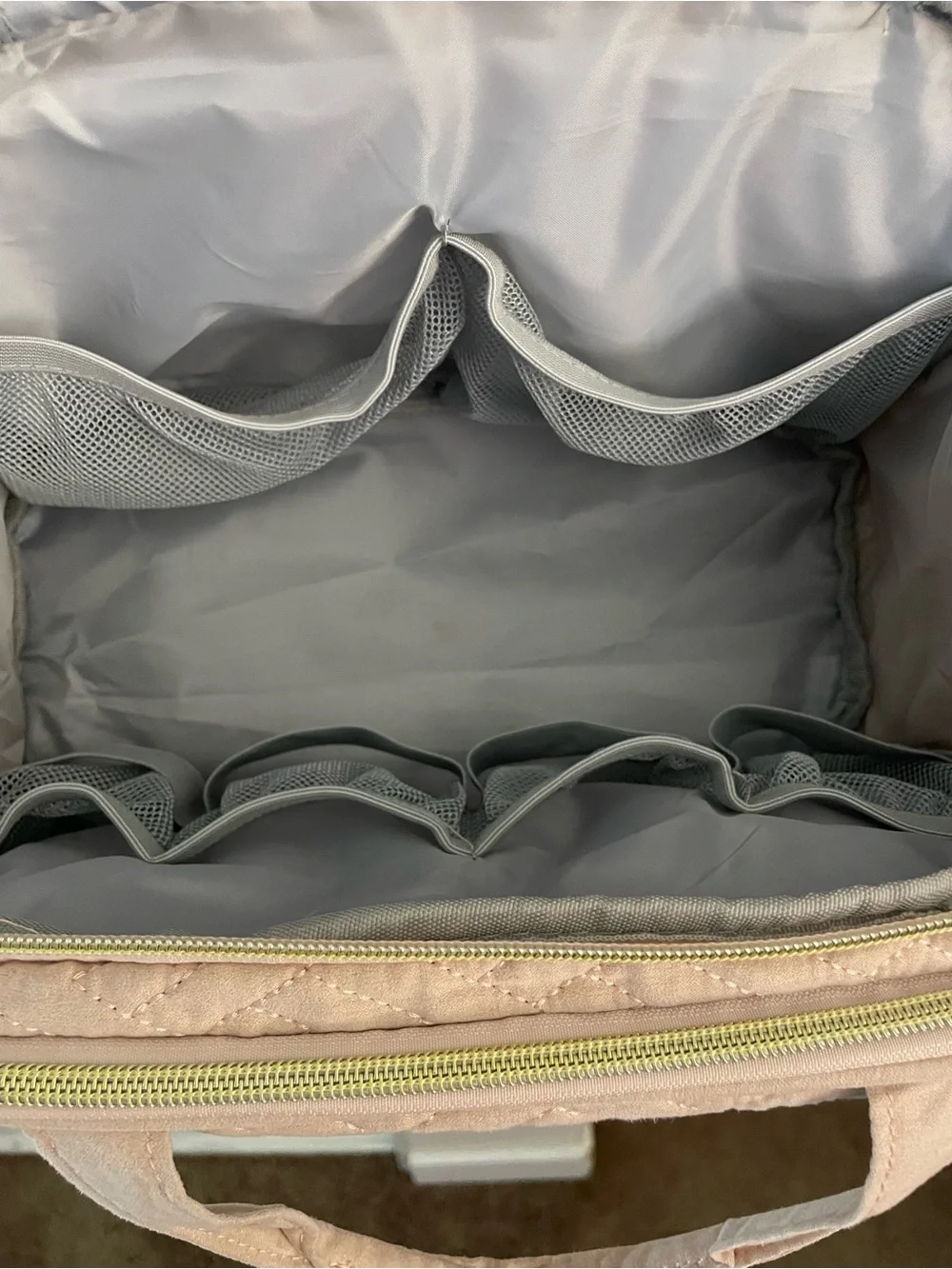 Quilted Mauve Travel Cosmetic Bag